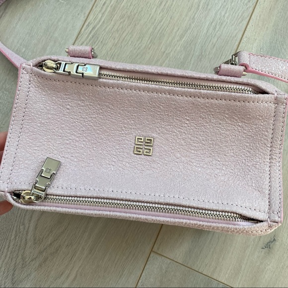 New Givenchy Pandora mini pink crackled leather bag with a shoulder strap - Picture 4 of 17